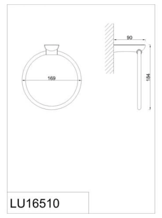 Полотенцедержатель кольцо Rush Luson LU16510